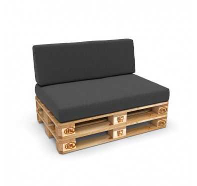 Set of 2 Garden Cushions 120x80 + 120x40 Anthracite