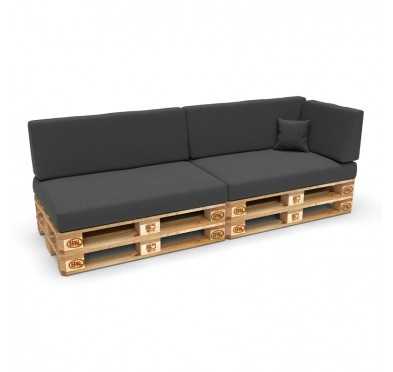 Set of 6 Garden Cushions 120x80 + 120x40 Anthracite