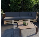 Set of 6 Garden Cushions 120x80 + 120x40 Anthracite