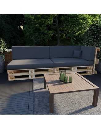 Set of 6 Garden Cushions 120x80 + 120x40 Anthracite