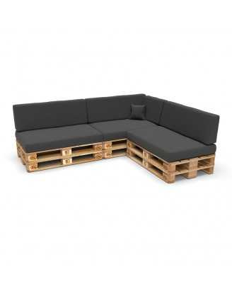 Set of 8 Garden Cushions 120x80 + 120x40 Anthracite