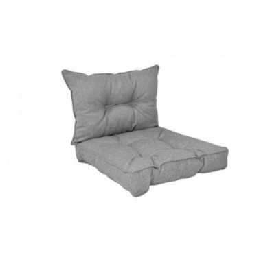 Set of 2 Garden Chair Cushion Grey 70x70 + 70x40