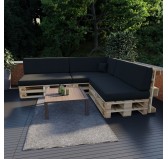 Pallet Garden Seat Cushion 120x80x15 Black
