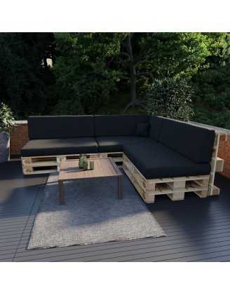 Pallet Garden Seat Cushion 120x80x15 Black