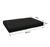 Pallet Garden Seat Cushion 120x80x15 Black