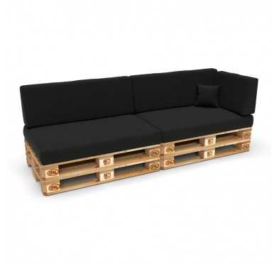 Set of 6 Garden Cushions 120x80 + 120x40 Black