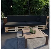 Set of 6 Garden Cushions 120x80 + 120x40 Black