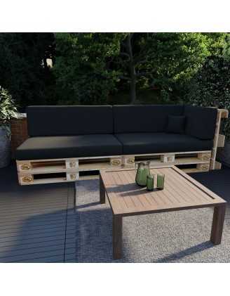 Set of 6 Garden Cushions 120x80 + 120x40 Black