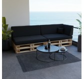 Pallet Garden Backrest Cushion 120x40x20/10 Black
