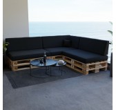 Pallet Garden Backrest Cushion 120x40x20/10 Black