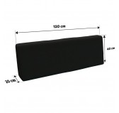 Pallet Garden Backrest Cushion 120x40x20/10 Black