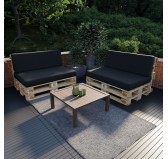 Pallet Garden Backrest Cushion 120x40x20/10 Black