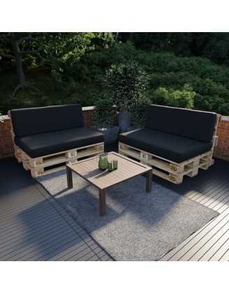 Pallet Garden Backrest Cushion 120x40x20/10 Black