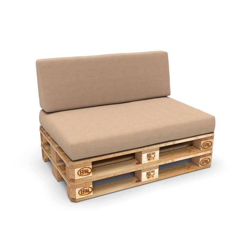 Set of 2 Garden Cushions 120x80 + 120x40 Beige