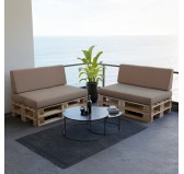 Set of 2 Garden Cushions 120x80 + 120x40 Beige