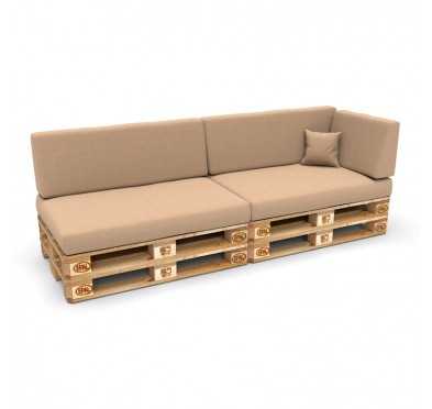 Set of 6 Garden Cushions 120x80 + 120x40 Beige