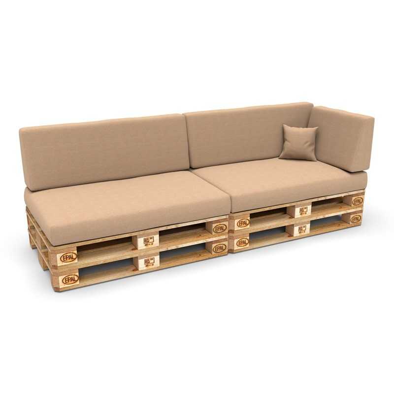 Set of 6 Garden Cushions 120x80 + 120x40 Beige