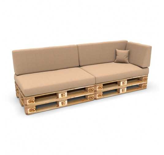 Set of 6 Garden Cushions 120x80 + 120x40 Beige