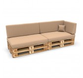Set of 6 Garden Cushions 120x80 + 120x40 Beige