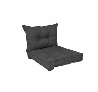 Set of 2 Garden Chair Cushion Anthracite 40x40 + 50x40