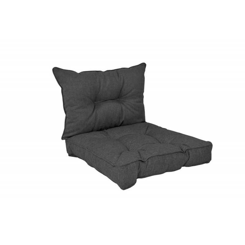 Set of 2 Garden Chair Cushion Anthracite 40x40 + 50x40