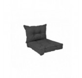 Set of 2 Garden Chair Cushion Anthracite 40x40 + 50x40