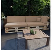 Set of 6 Garden Cushions 120x80 + 120x40 Beige