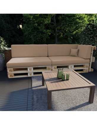 Set of 6 Garden Cushions 120x80 + 120x40 Beige
