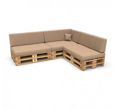 Set of 8 Garden Cushions 120x80 + 120x40 Beige
