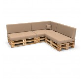 Set of 8 Garden Cushions 120x80 + 120x40 Beige