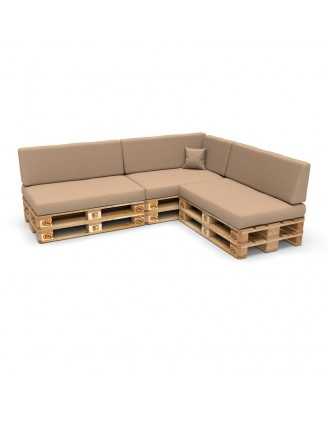 Set of 8 Garden Cushions 120x80 + 120x40 Beige