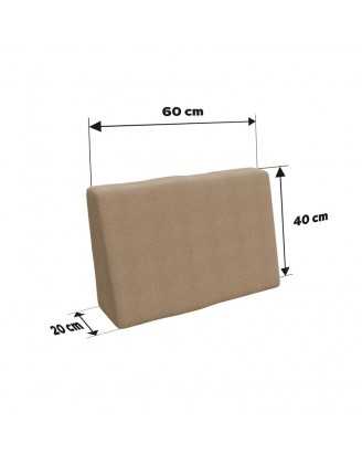 Set of 8 Garden Cushions 120x80 + 120x40 Beige
