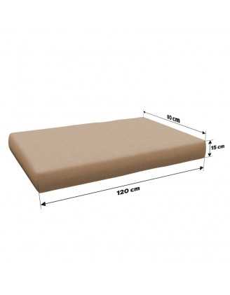 Set of 8 Garden Cushions 120x80 + 120x40 Beige