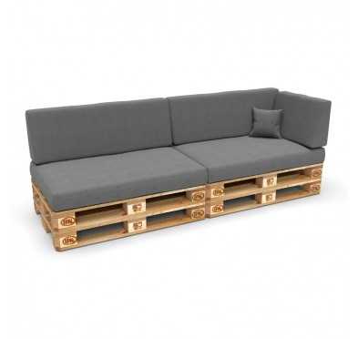 Set of 6 Garden Cushions 120x80 + 120x40 Grey