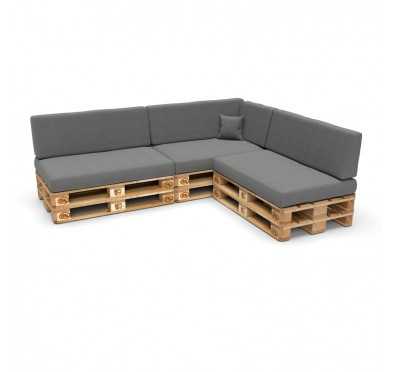 Set of 8 Garden Cushions 120x80 + 120x40 Grey