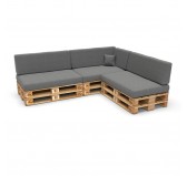 Set of 8 Garden Cushions 120x80 + 120x40 Grey