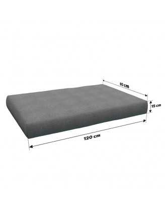 Set of 8 Garden Cushions 120x80 + 120x40 Grey