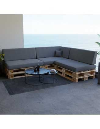 Set of 8 Garden Cushions 120x80 + 120x40 Grey