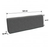 Set of 8 Garden Cushions 120x80 + 120x40 Grey