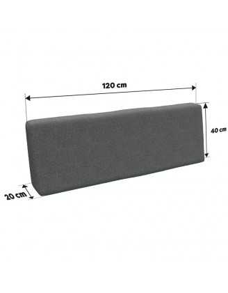 Set of 8 Garden Cushions 120x80 + 120x40 Grey