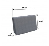 Set of 8 Garden Cushions 120x80 + 120x40 Grey