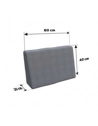 Set of 8 Garden Cushions 120x80 + 120x40 Grey