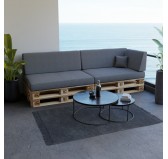 Pallet Garden Backrest Cushion 120x40x20/10 Grey