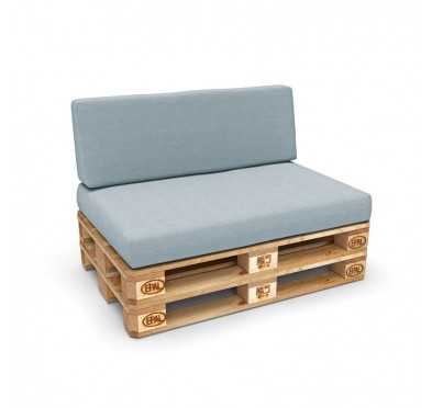 Set of 2 Garden Cushions 120x80 + 120x40 Blue