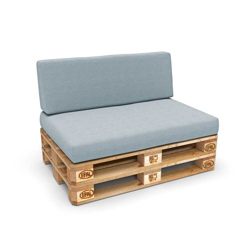 Set of 2 Garden Cushions 120x80 + 120x40 Blue