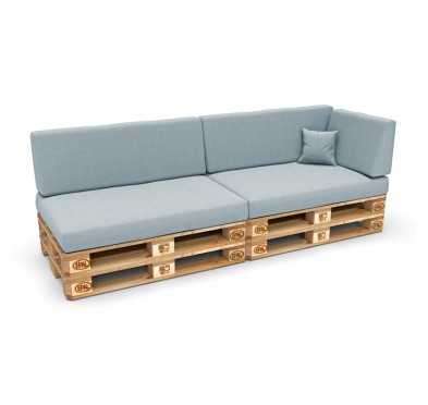 Set of 6 Garden Cushions 120x80 + 120x40 Blue