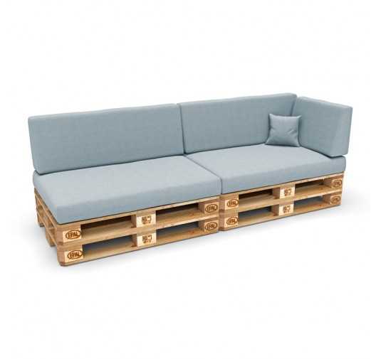 Set of 6 Garden Cushions 120x80 + 120x40 Blue