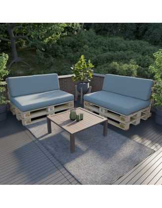 Pallet Garden Backrest Cushion 120x40x20/10 Blue