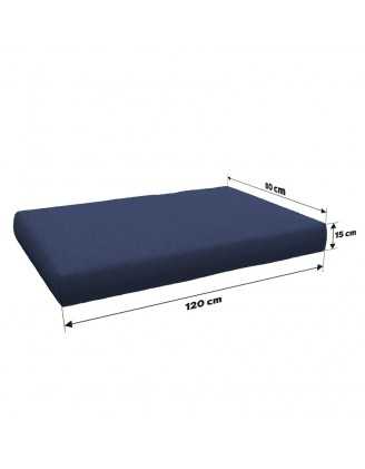 Pallet Garden Seat Cushion 120x80x15 Dark Blue