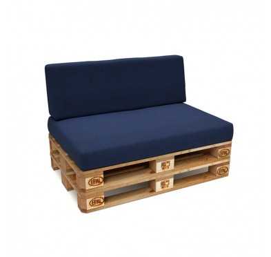 Set of 2 Garden Cushions 120x80 + 120x40 Dark Blue